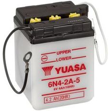 MOTOCYKLOVÁ BATÉRIA 6V, 6N4-2A-5, 4,2AH, KONVENČNÉ 71X71X96, YUASA ORIGINÁL (SUCHÁ-NENAPLNENÁ, BEZ ELEKTROLYTU)