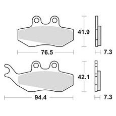 BRZDOVÉ DOŠTIČKY, BRAKING (SEMI-METALICKÁ ZMES SM1) 2 KS V BALENÍ
