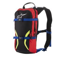 ALPINESTARS HYDRATAČNÝ BATOH – HYDRATAČNÝ BATOH NA MOTORKU (RUKSAK S PITNÝM VAKOM) (HYDROBAG) IGUANA 2022 (ČIERNA/MODRÁ/ČERVENÁ/ŽLTÁ FLUO, CELKOVÝ OBJEM 6 L, OBJEM HYDROBAGU 1,5 L)