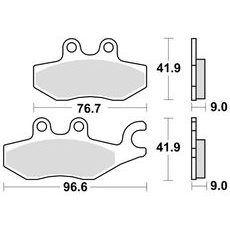 BRZDOVÉ DOŠTIČKY, BRAKING (SEMI-METALICKÁ ZMES SM1) 2 KS V BALENÍ