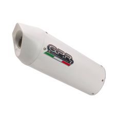 SLIP-ON EXHAUST GPR ALBUS EVO4 E4.BM.103.ALBE4 WHITE GLOSSY INCLUDING REMOVABLE DB KILLER AND LINK PIPE