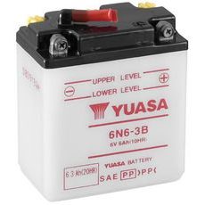 MOTOCYKLOVÁ BATÉRIA 6V, 6N6-3B, 6,3AH, KONVENČNÉ 99X57X111, YUASA ORIGINÁL (SUCHÁ-NENAPLNENÁ, BEZ ELEKTROLYTU)