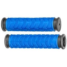 GRIPY MTB, OXFORD (MODRÉ/ČERNÉ, DVOUKOMPONENTNÍ, DÉLKA 127 MM, 1 PÁR)