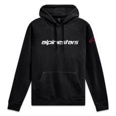ALPINESTARS WORDMARK HOODIE 3 – VOĽNOČASOVÁ MOTO MIKINA (ČIERNA/BIELA/ČERVENÁ)