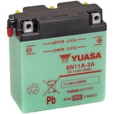MOTOCYKLOVÁ BATÉRIA 6V, 6N11A-3A, 11,6AH, KONVENČNÉ 122X62X131, YUASA ORIGINÁL (VR. BALENIE ELEKTROLYTU)
