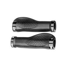 GRIPY ERGO LOCK-ON SE ŠROUBOVACÍMI OBJÍMKAMI, OXFORD (ČERNÉ, DÉLKA 128 MM, 1 PÁR)