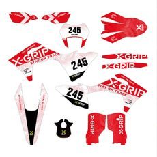 SÚPRAVA POLEPOV MOTOCYKLA X-GRIP – ČIERNA/ČERVENÁ