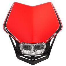 UNI PREDNÁ MASKA VRÁTANE SVETLÁ V-FACE FULL LED, RTECH (ČERVENÁ/ČIERNA)
