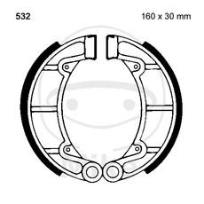 BRZDOVÉ ČEĽUSTE -SADA EBC Y532 VRÁTANE PRUŽÍN