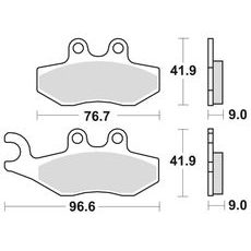 BRZDOVÉ DOŠTIČKY, BRAKING (SEMI-METALICKÁ ZMES SM1) 2 KS V BALENÍ