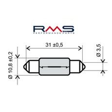 LAMP RMS 246510635 T11X35 S8,5 12V 10W