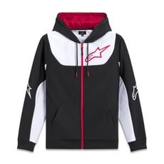 ALPINESTARS SESSIONS 3 HOODIE – VOĽNOČASOVÁ MOTO MIKINA (ČIERNA/BIELA/ČERVENÁ)