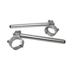 ALUMINIUM-FORGED CLIP-ONS ACCOSSATO WITH METAL CLAMP COMPOSED OF 2 HALF-RINGS 10 DEGREES INCLINATION, SILVER