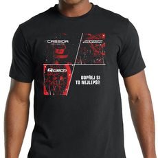 MOTO TRIČKO ČIERNE, CASSIDA + Q-TECH + AYRTON