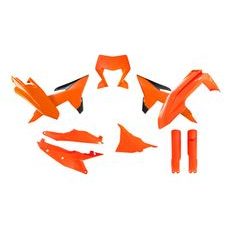 SADA PLASTOV KTM, RTECH (NEON ORANŽOVÁ-ČIERNA, 7 DIELOV)