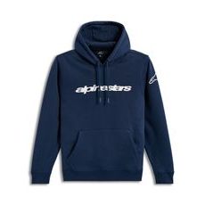 ALPINESTARS RACE WORDMARK HOODIE – VOĽNOČASOVÁ MOTO MIKINA (MODRÁ/BIELA)