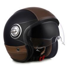 PRILBA HERITAGE, NOX PREMIUM (ČIERNA MATNÁ, HNEDÁ KOŽA) 2022