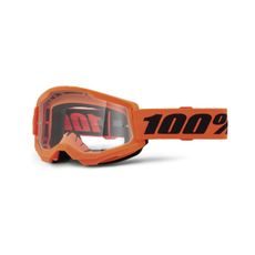 100% STRATA 2 NEW – DETSKÉ MOTOKROSOVÉ OKULIARE (ORANŽOVÉ, ČÍRE SKLO)