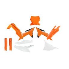 SADA PLASTOV 7 DIELOV KTM, RTECH (ORANŽOVÁ-ČIERNA-BIELA) OEM FARBY