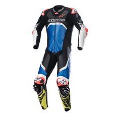 JEDNODÍLNÁ KOMBINÉZA GP TECH 4 2022, TECH-AIR KOMPATIBILNÍ, ALPINESTARS (MODRÁ/ŽLUTÁ FLUO/ČERVENÁ FLUO/ČERNÁ/BÍLÁ)