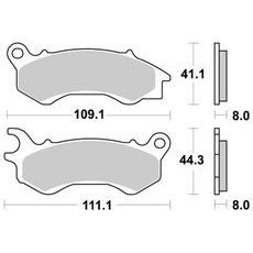BRZDOVÉ DOŠTIČKY, BRAKING (SEMI-METALICKÁ ZMES SM1) 2 KS V BALENÍ