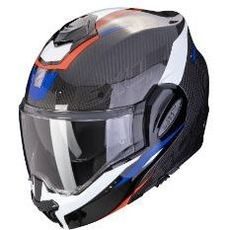 SCORPION PREKLÁPACIA PRILBA NA MOTOCYKEL EXO-TECH EVO CARBON ROVER, ČIERNA/MODRÁ