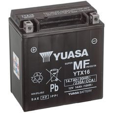 MOTOCYKLOVÁ BATÉRIA 12V, YTX16, 14,7AH, 230A, BEZÚDRŽBOVÁ MF AGM 150X87X161, YUASA ORIGINÁL (AKTIVOVANÁ VO VÝROBE)