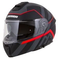 PRILBA MODULO 2.1 PROFILE, CASSIDA (ČIERNA MATNÁ/ŠEDÁ/ČERVENÁ, PLEXI S PRÍPRAVOU PRE PINLOCK) 2023