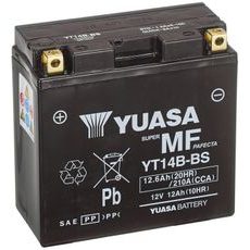 MOTOCYKLOVÁ BATÉRIA 12V, YT14B, 12,6AH, 210A, BEZÚDRŽBOVÁ MF AGM 150X70X145, YUASA ORIGINÁL (AKTIVOVANÁ VO VÝROBE)
