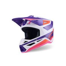 PRILBA S-M3 HEAT, ALPINESTARS (BÍLÁ/FIALOVÁ/RŮŽOVÁ) 2026