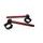 Aluminium-forged clip-ons ACCOSSATO with metal clamp composed of 2 half-rings 10 degrees inclination, red