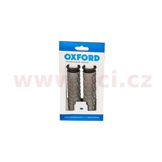 GRIPY MTB, OXFORD (ŠEDÉ/ČERNÉ, DVOUKOMPONENTNÍ, DÉLKA 127 MM, 1 PÁR)