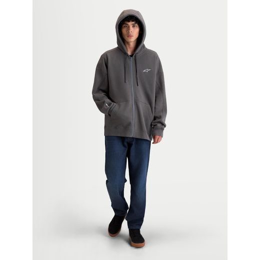 ALPINESTARS ENTITY OVERSIZED HOODIE – VOĽNOČASOVÁ MOTO MIKINA (TMAVO SIVÁ)