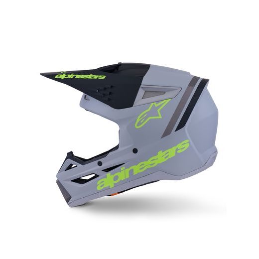 PRILBA S-M3 RADIUM, ALPINESTARS (ŠEDÁ MAT/ŽLUTÁ FLUO/ČERNÁ) 2026