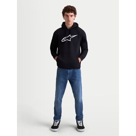 ALPINESTARS AGELESS HOODIE 3 – VOĽNOČASOVÁ MOTO MIKINA (ČIERNA/BIELA)