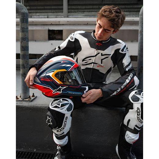 PŘILBA SUPERTECH R10 LIMITOVANÁ EDICE PEDRO ACOSTA, ALPINESTARS (MODRÁ/ČERVENÁ/BÍLÁ MATNÁ) 2025