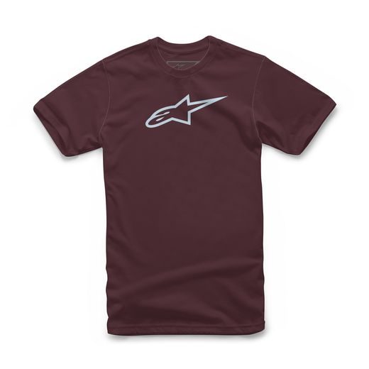 TRIKO AGELESS CLASSIC TEE, ALPINESTARS (KARMÍNOVÁ/SVĚTLE MODRÁ)