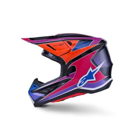 PRILBA SM7 FUSE, ALPINESTARS (MODRÁ/FIALOVÁ/RŮŽOVÁ) 2026