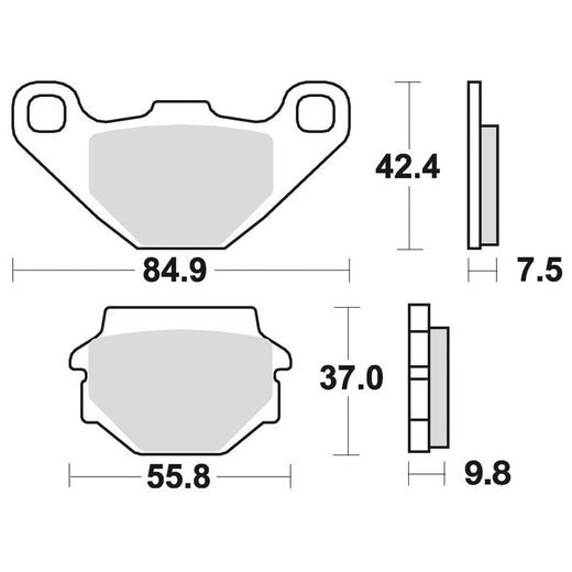 BRZDOVÉ DOŠTIČKY, BRAKING (SEMI-METALICKÁ ZMES SM1) 2 KS V BALENÍ