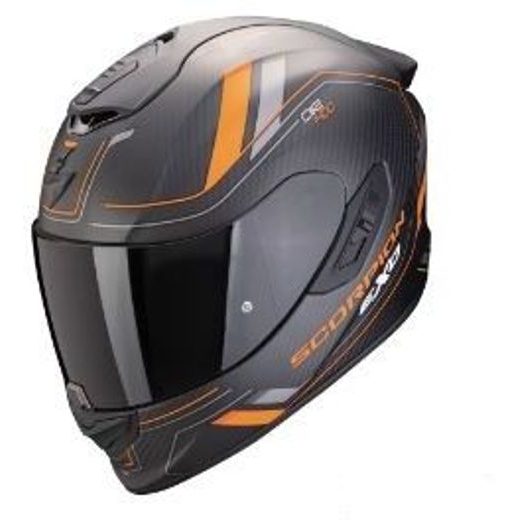 SCORPION PRILBA NA MOTOCYKEL EXO-1400 EVO II CARBON AIR MIRAGE, ČIERNA/ORANŽOVÁ