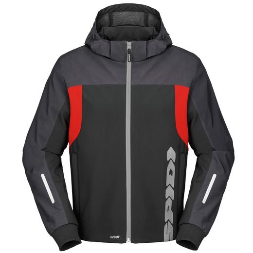 BUNDA HOODIE H2OUT 2023, SPIDI (ČIERNA/ANTRACIT/ČERVENÁ)