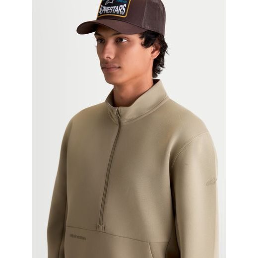 ALPINESTARS APERA HALF-ZIP – VOĽNOČASOVÁ MOTO MIKINA (PIESKOVÁ)