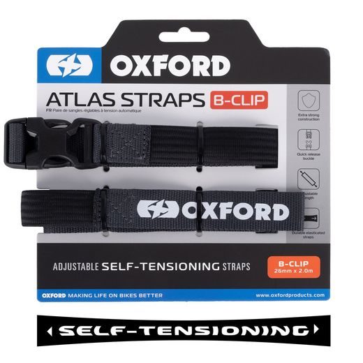 ZAVAZADLOVÉ POPRUHY ATLAS B-CLIP, OXFORD (SIVÁ, 26MM X 2M)