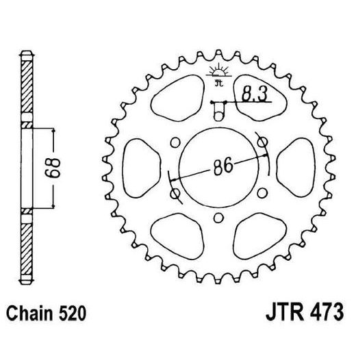 REŤAZOVÁ ROZETA JT JTR 473-37 37 ZUBOV,520
