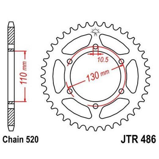 REŤAZOVÁ ROZETA JT JTR 486-43 43 ZUBOV,520