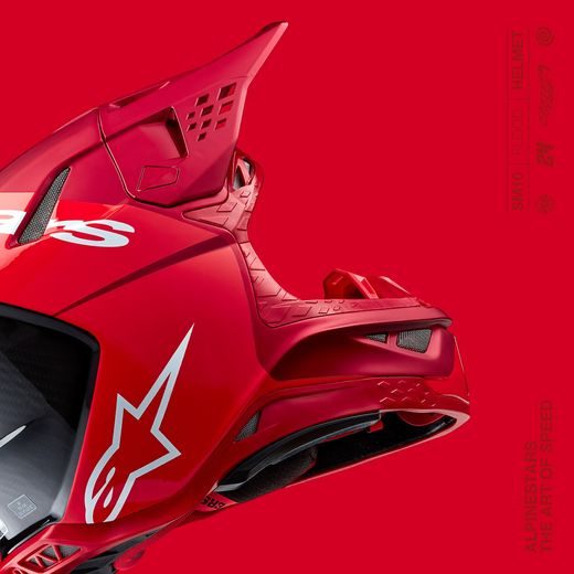 PŘILBA SUPERTECH S-M10 FLOOD, ALPINESTARS (ČERVENÁ FLUO/ČERVENÁ) 2024