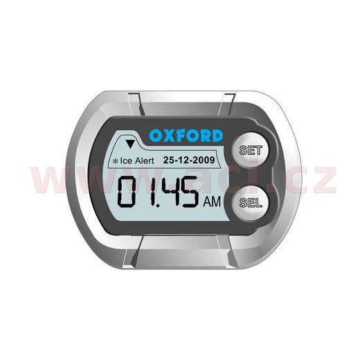 HODINY A TEPLOMER NA MOTOCYKEL VODEODOLNÉ, OXFORD (STRIEBORNÁ)