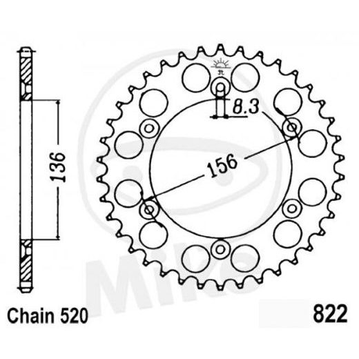 REŤAZOVÁ ROZETA JT JTR 822-45 45 ZUBOV,520