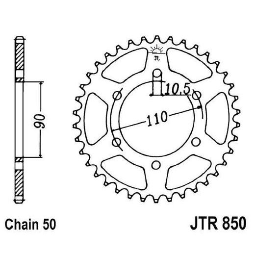 REŤAZOVÁ ROZETA JT JTR 850-33 33 ZUBOV,530