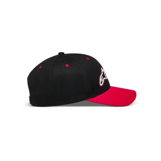 ALPINESTARS RETRO SNAPBACK – VOĽNOČASOVÁ ŠILTOVKA (ČIERNA/ČERVENÁ)